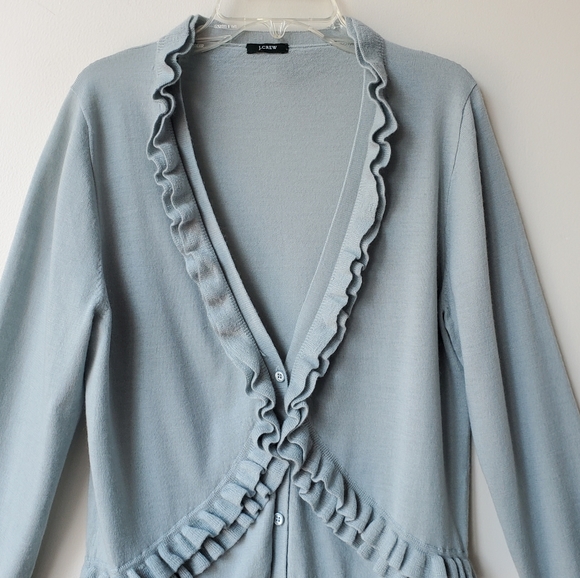 J. Crew Ruffle Button Down Cardigan - Picture 3 of 12
